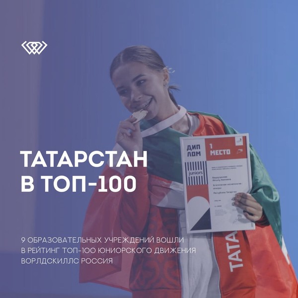 9 образовательных учреждений Татарстана вошли в рейтинг топ-100 юниорского движения Ворлдскиллс Россия